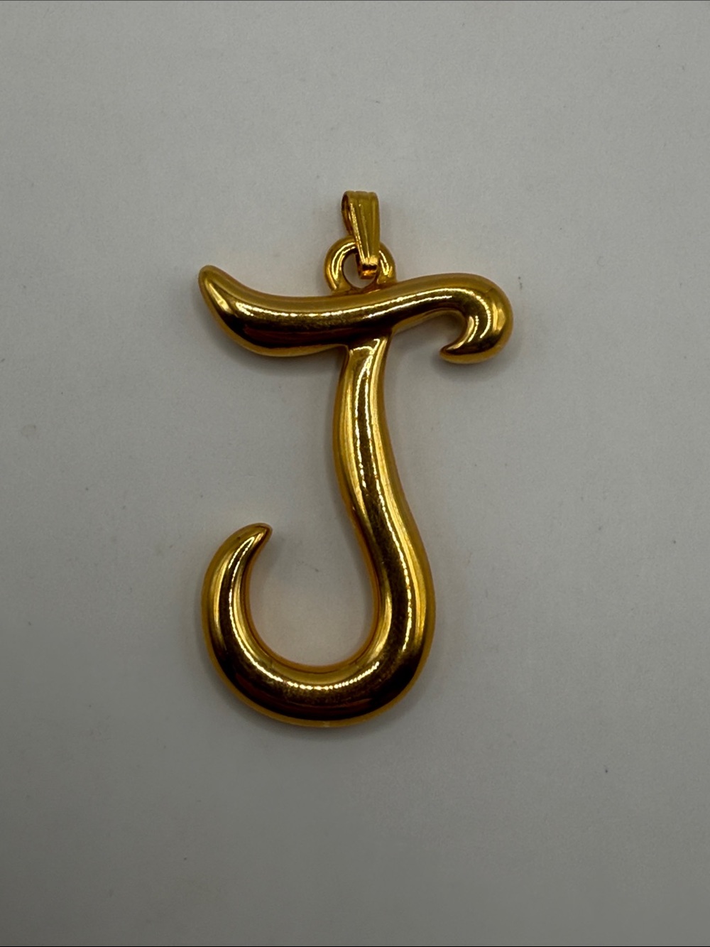Vintage Gold Tone Large Initial J Statement Pendant
